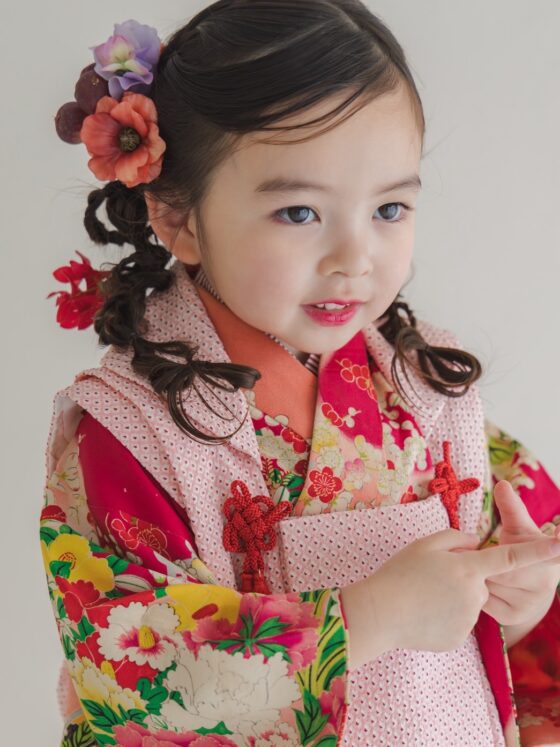 爛漫 3歳〜4歳向けアンティーク着物レンタル