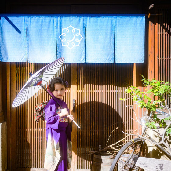 松竹梅 7歳向けアンティーク着物レンタル