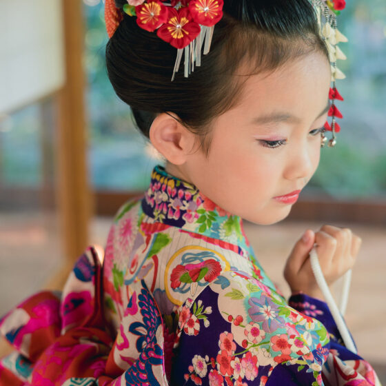 花手毬 5歳〜7歳向けアンティーク着物レンタル