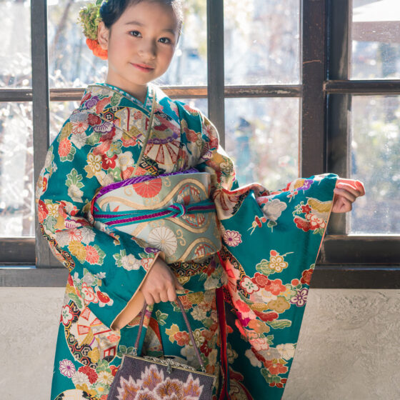 翠玉 8歳〜13歳向けアンティーク着物レンタル