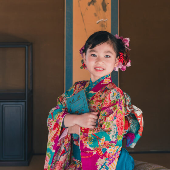菖蒲 5歳〜7歳向けアンティーク着物レンタル