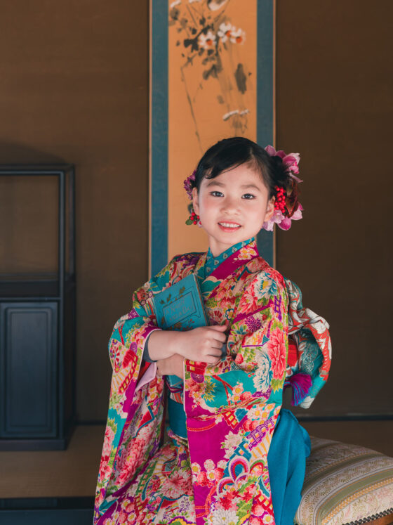 菖蒲 5歳〜7歳向けアンティーク着物レンタル