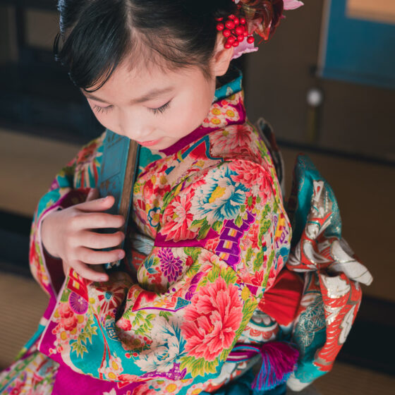 菖蒲 5歳〜7歳向けアンティーク着物レンタル