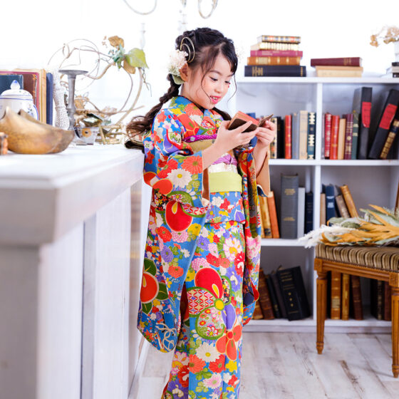 宙 5歳〜7歳向けアンティーク着物レンタル
