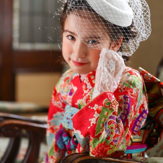 翡翠 5歳〜7歳向けアンティーク着物レンタル