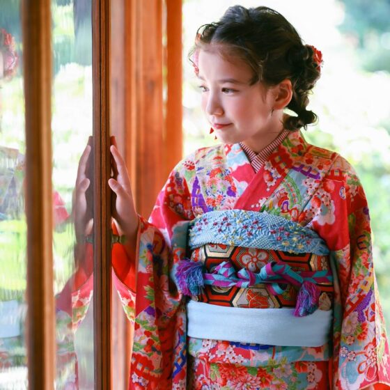 翡翠 5歳〜7歳向けアンティーク着物レンタル