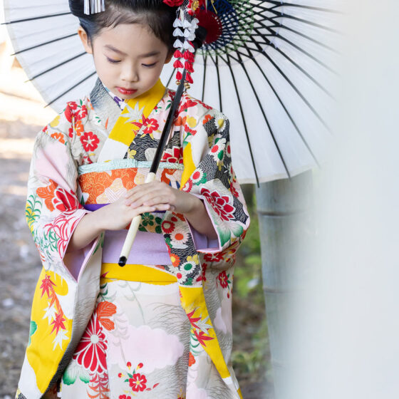 紅葉 5歳〜7歳向けアンティーク着物レンタル
