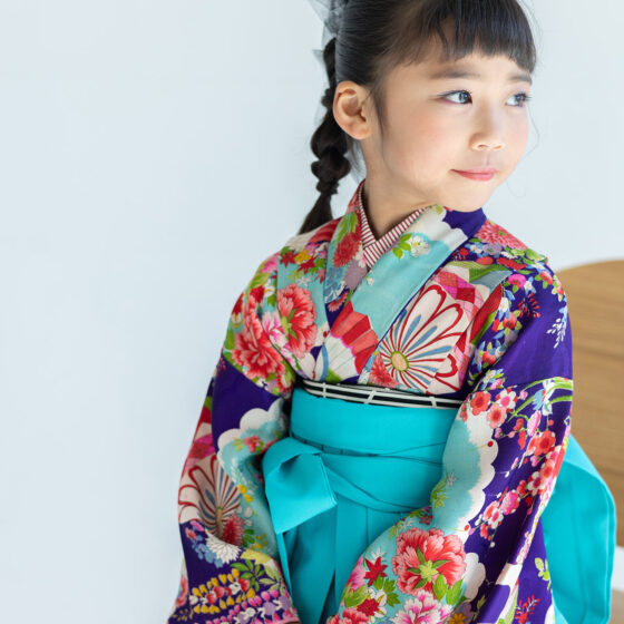 花手毬（袴） 5歳〜7歳向けアンティーク着物レンタル