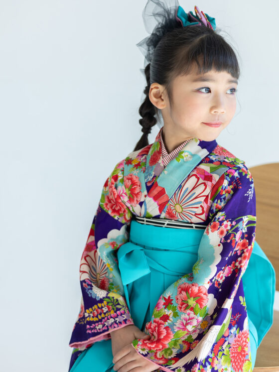 花手毬（袴） 5歳〜7歳向けアンティーク着物レンタル
