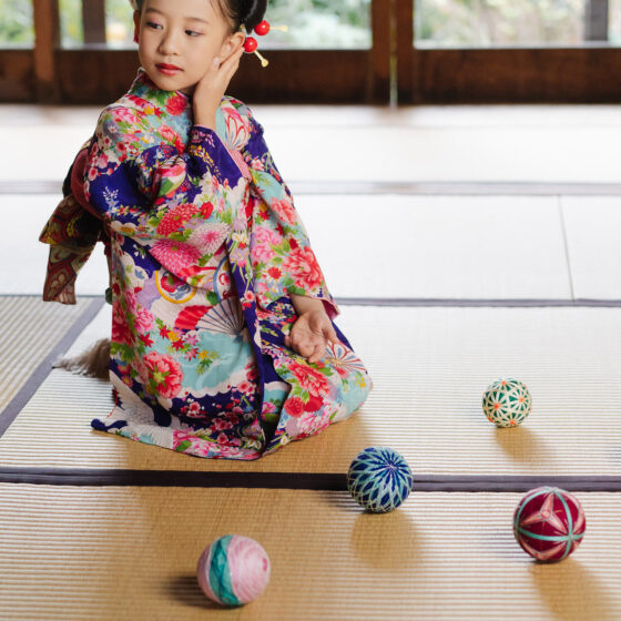 花手毬 5歳〜7歳向けアンティーク着物レンタル