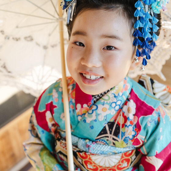 美麗 5歳〜7歳向けアンティーク着物レンタル