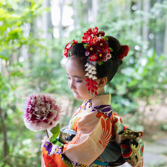 撫子 5歳〜7歳向けアンティーク着物レンタル
