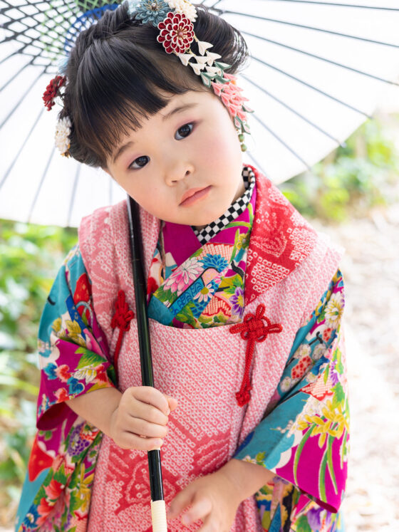 彩雲（被布）3歳〜4歳向けアンティーク着物レンタル