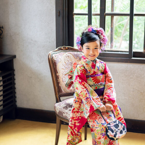 翡翠 5歳〜7歳向けアンティーク着物レンタル