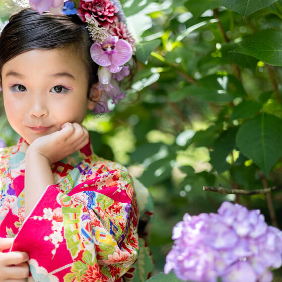 翡翠 5歳〜7歳向けアンティーク着物レンタル
