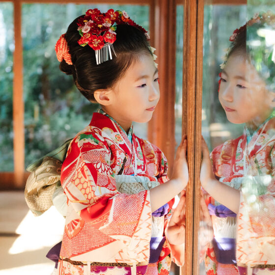 紅姫 5歳〜7歳向けアンティーク着物レンタル