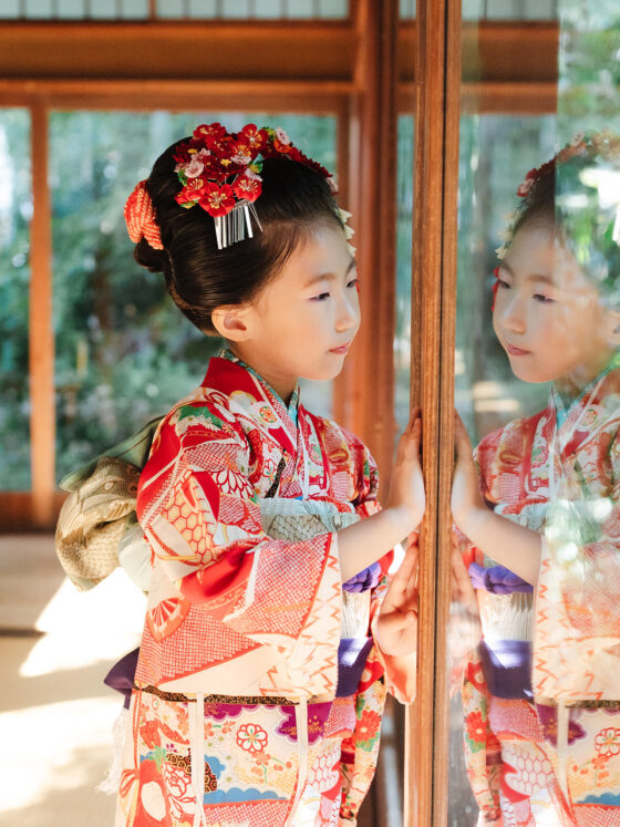 紅姫 5歳〜7歳向けアンティーク着物レンタル