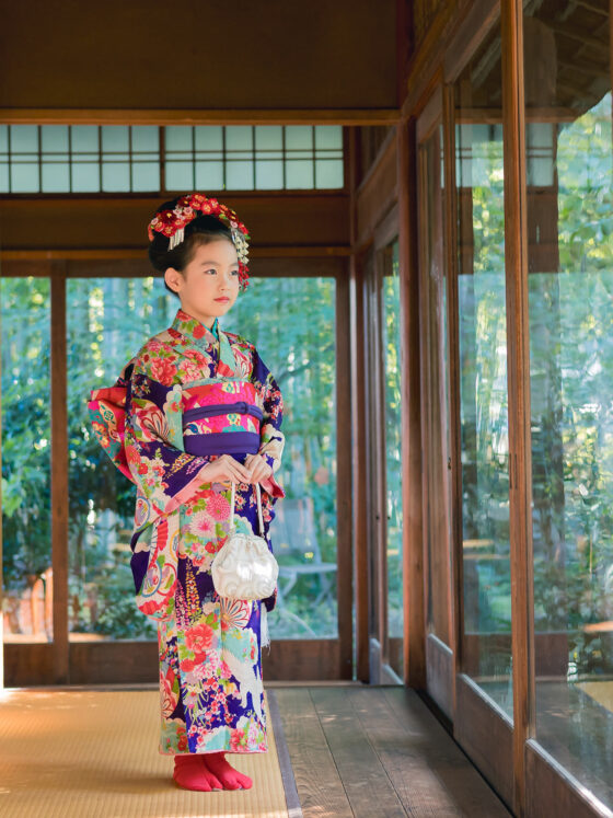 花手毬 5歳〜7歳向けアンティーク着物レンタル
