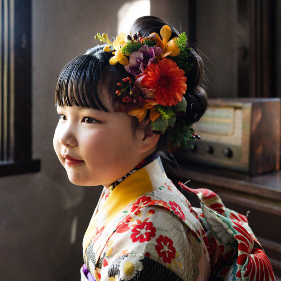 紅葉 5歳〜7歳向けアンティーク着物レンタル