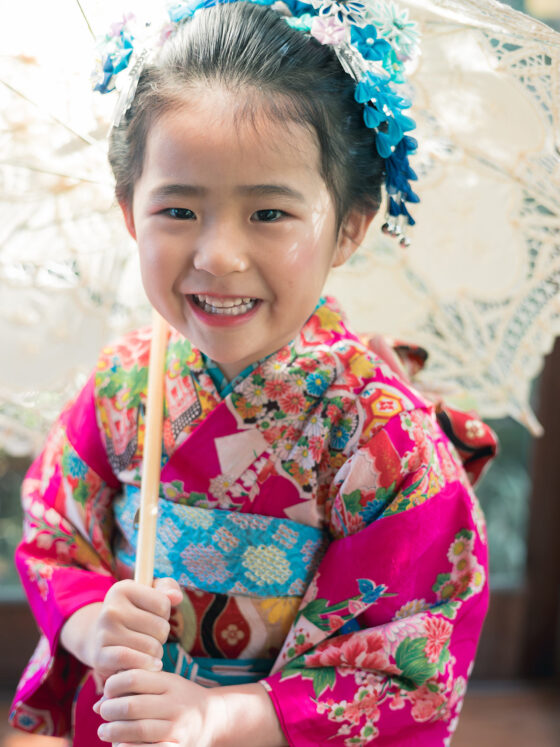 紅梅 5歳〜7歳向けアンティーク着物レンタル
