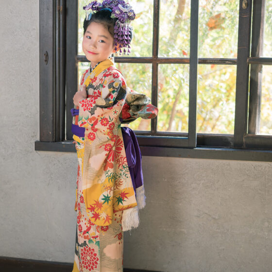 紅葉 5歳〜7歳向けアンティーク着物レンタル