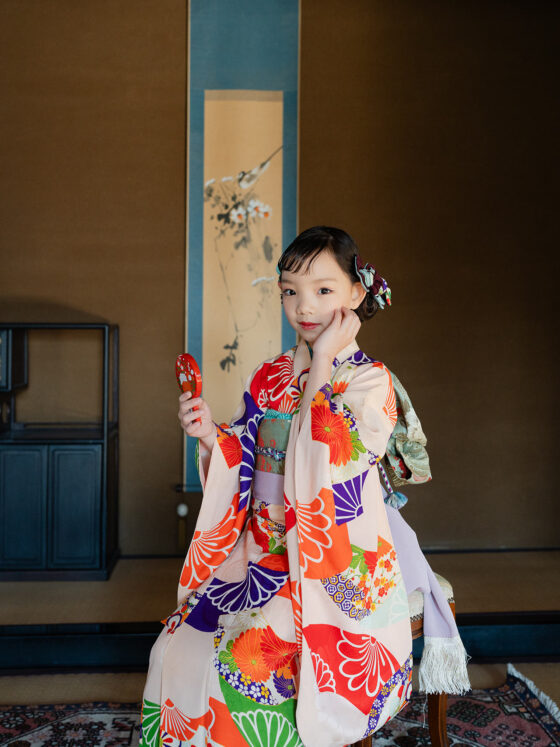 撫子 5歳〜7歳向けアンティーク着物レンタル