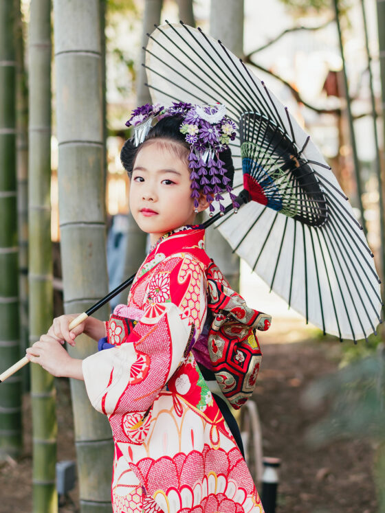 紅姫 5歳〜7歳向けアンティーク着物レンタル