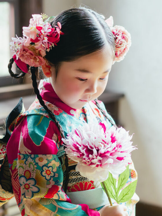 美麗 5歳〜7歳向けアンティーク着物レンタル