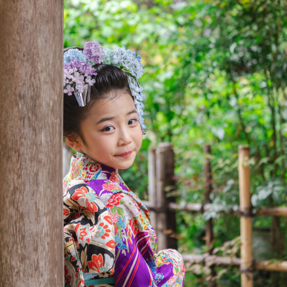 華扇 7歳〜13歳向けアンティーク着物レンタル