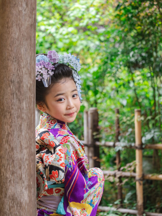 華扇 7歳〜13歳向けアンティーク着物レンタル
