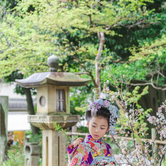 華扇 7歳〜13歳向けアンティーク着物レンタル