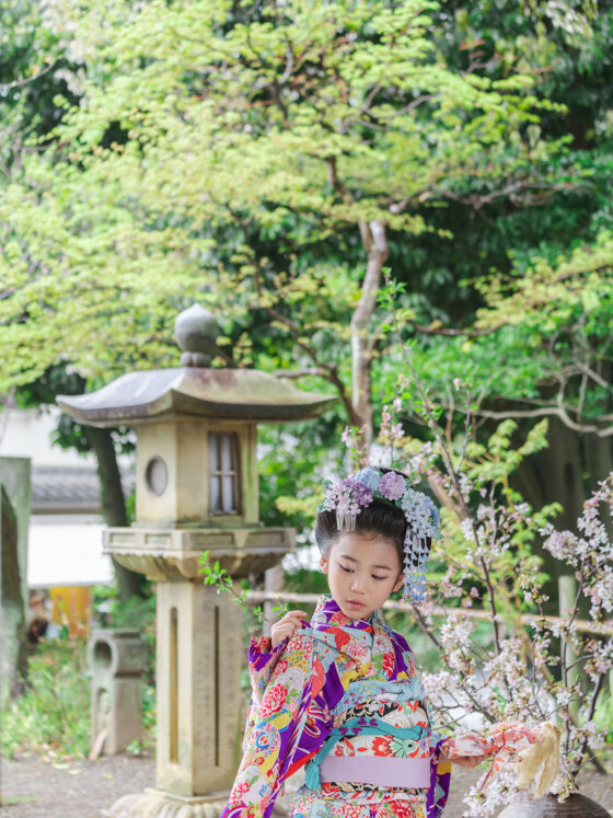 華扇 7歳〜13歳向けアンティーク着物レンタル