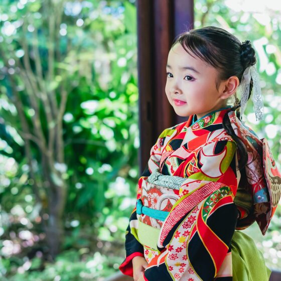 結 5歳〜7歳向けアンティーク着物レンタル