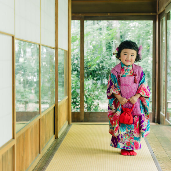 楚々 3歳〜4歳向けアンティーク着物レンタル