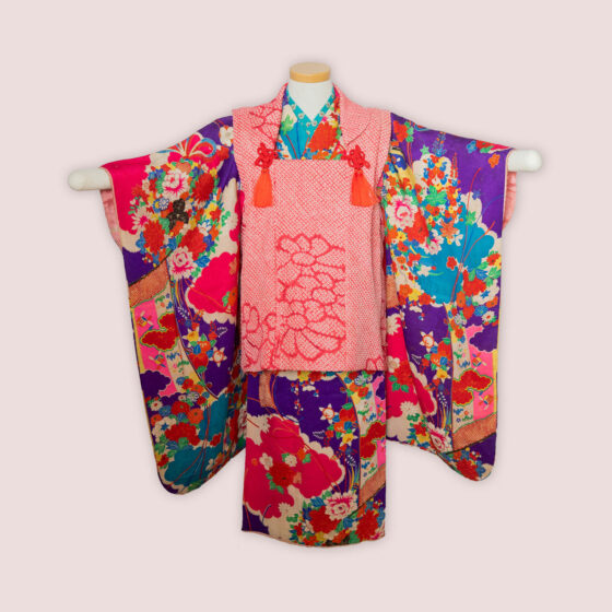 花結 3歳〜4歳向けアンティーク着物レンタル