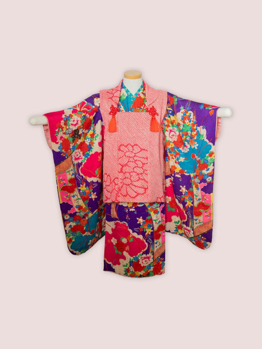 花結 3歳〜4歳向けアンティーク着物レンタル