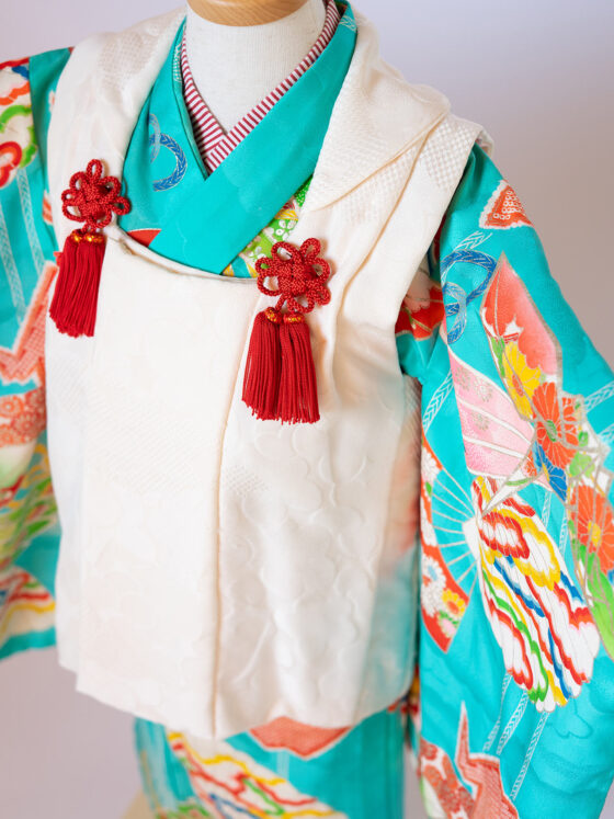 折鶴 3歳〜4歳向けアンティーク着物レンタル