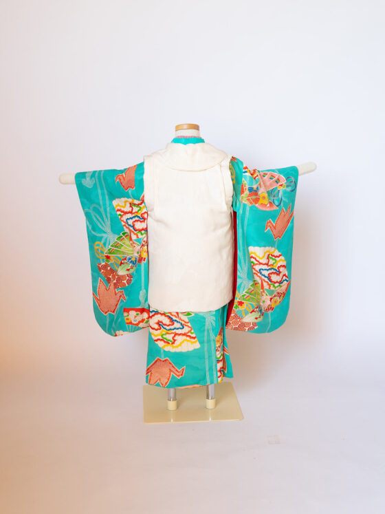 折鶴 3歳〜4歳向けアンティーク着物レンタル