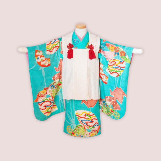 折鶴 3歳〜4歳向けアンティーク着物レンタル