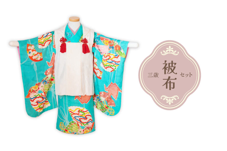 折鶴 3歳〜4歳向けアンティーク着物レンタル