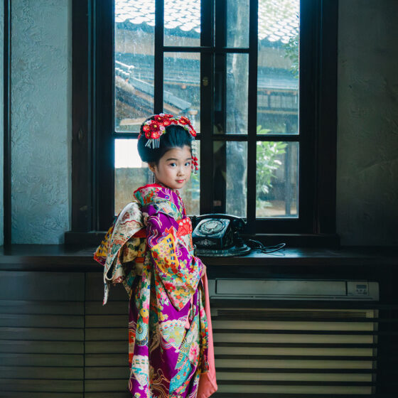 蓮月 8歳〜13歳向けアンティーク着物レンタル（舞妓風）