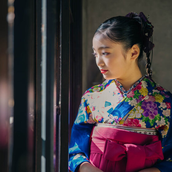 瑠璃（卒業袴） 8歳〜13歳向けアンティーク着物レンタル