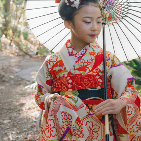 福寿 8歳〜13歳向けアンティーク着物レンタル