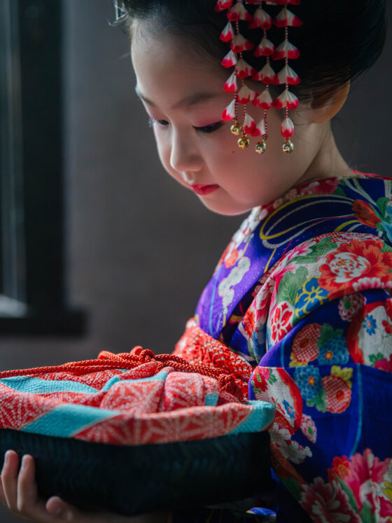 花薬玉 8歳〜13歳向けアンティーク着物レンタル