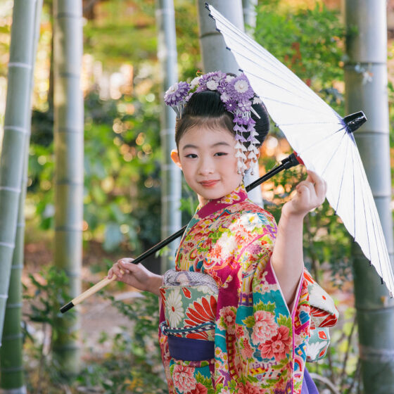 菖蒲 5歳〜7歳向けアンティーク着物レンタル