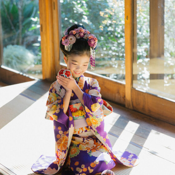杏 5歳〜7歳向けアンティーク着物レンタル
