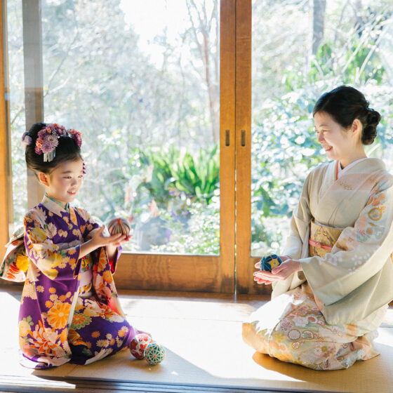 杏 5歳〜7歳向けアンティーク着物レンタル