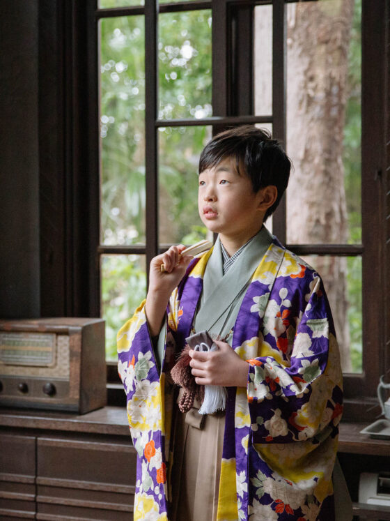 ⽉華 男の子アンティーク着物レンタル